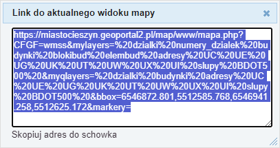 Link do aktualnego widoku mapy